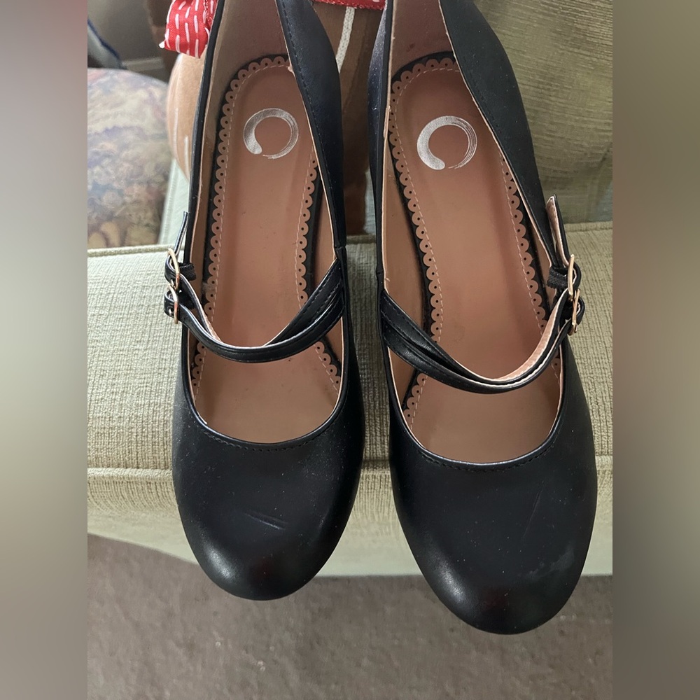 Source Unknown Black Double Strap Heels - image 2